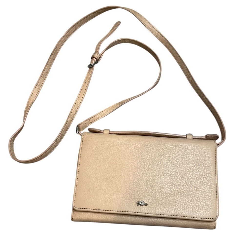 Roots Blush Nude Leather Crossbody Bag